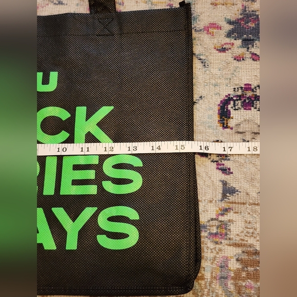 NWOT Hulu Black Tote with Green Print - Picture 5 of 6